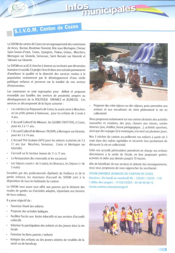 Article bulletin municipal Cozes mars 2013
