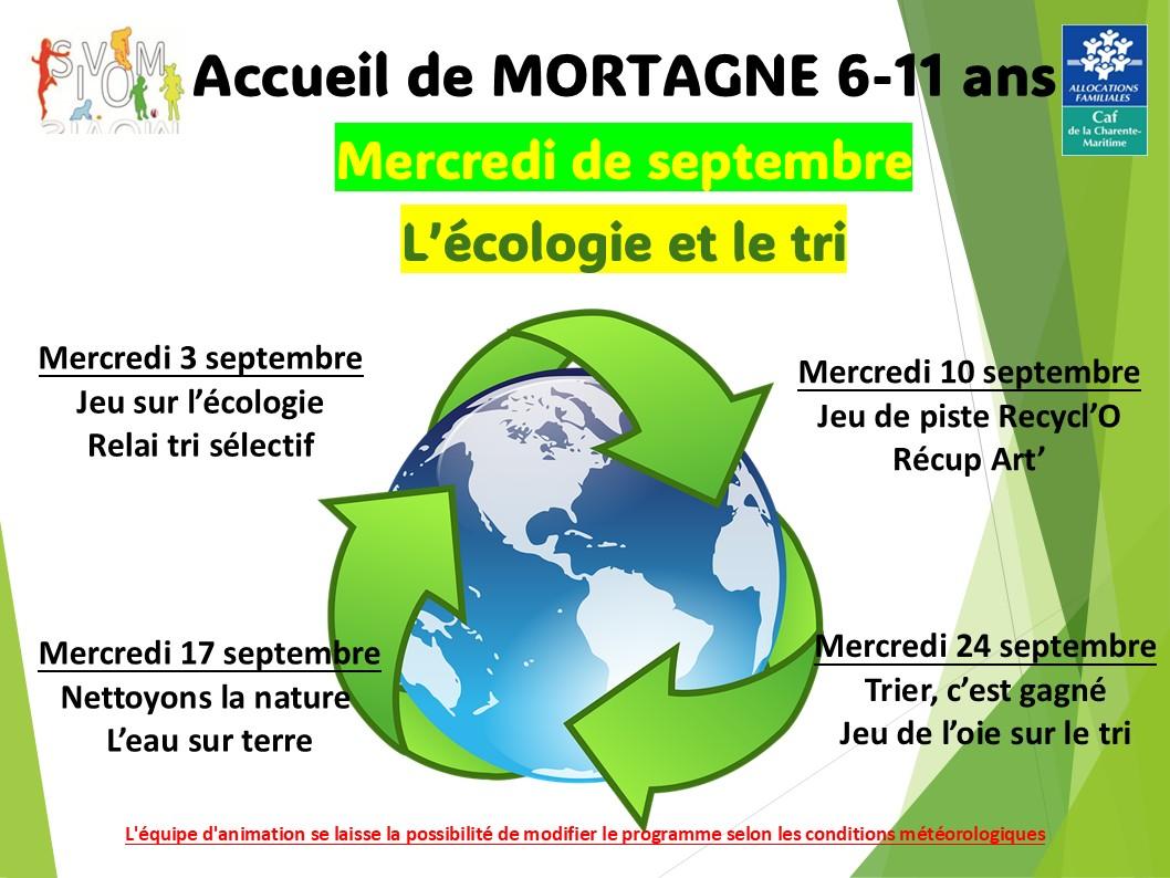 Programme Mortagne 6-11 ans mercredis septembre 2025