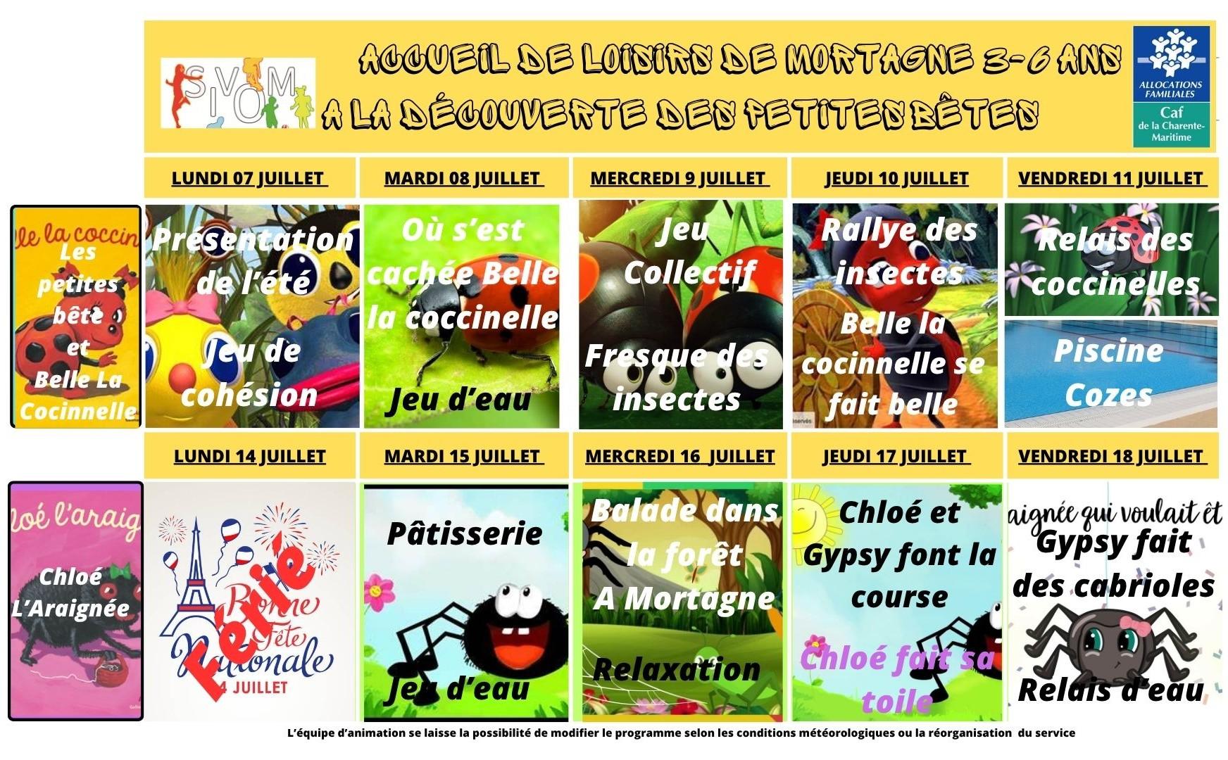 Programme mortagne - 6 ans du 07 au 18 juillet